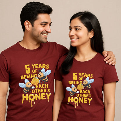 Custom Years Of Being Each Other's Honey - Personalized Anniversary Couple T-Shirt - T Bhai