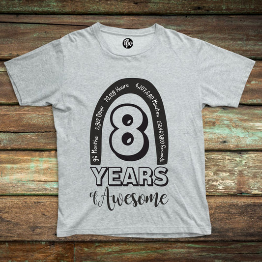 8 Years of Awesome 8th Birthday T-Shirt | Eighth Birthday