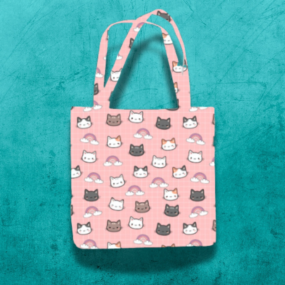 All Over Printed Kitty Tote Bag - T Bhai