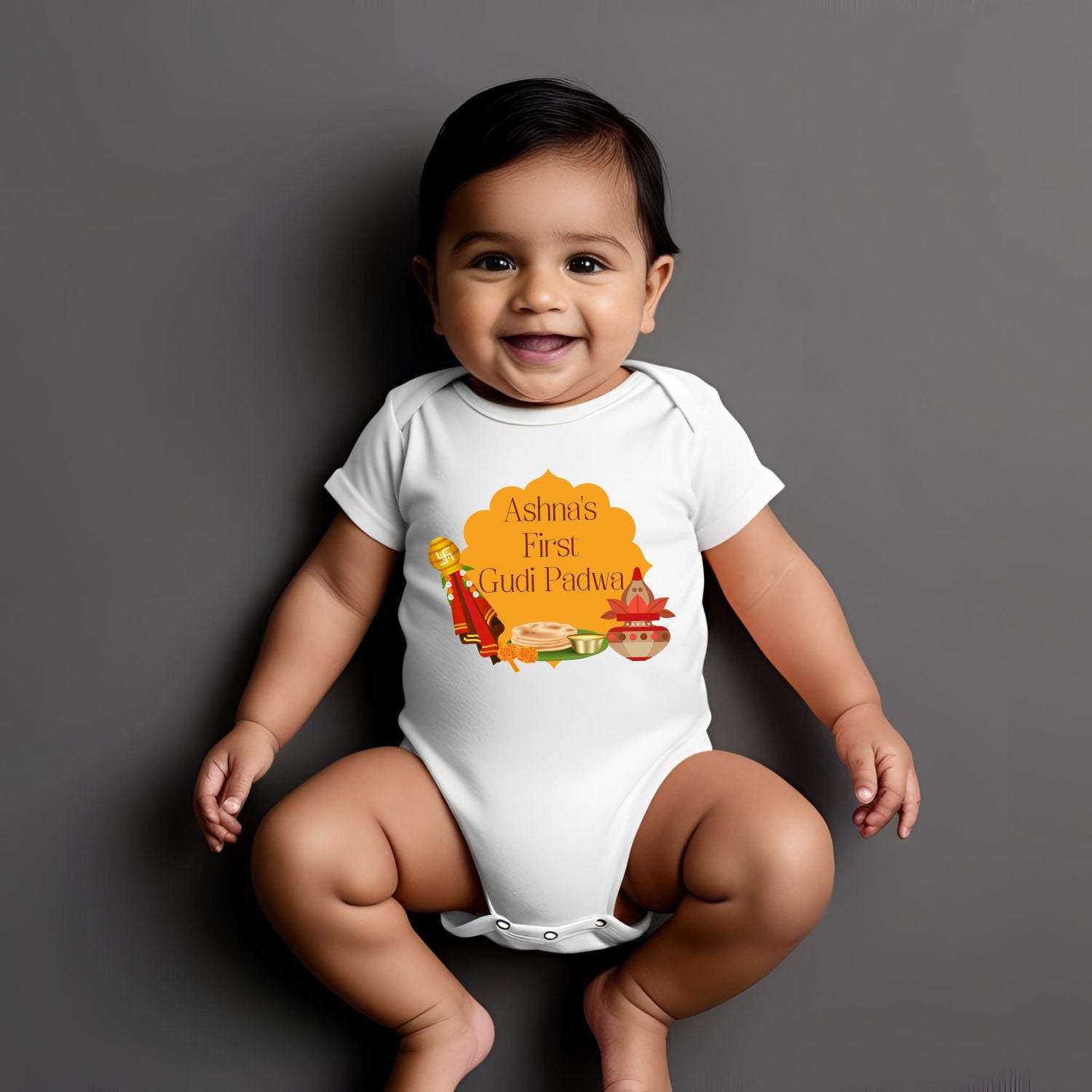 Personalized First Gudi Padwa Onesie - T Bhai