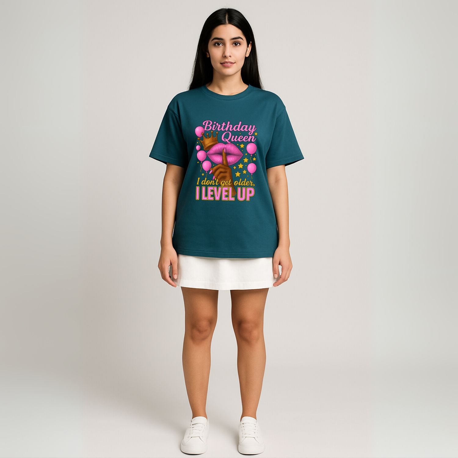 Birthday Queen - I Don't Get Older, I Level Up | Oversized T-Shirt - T Bhai