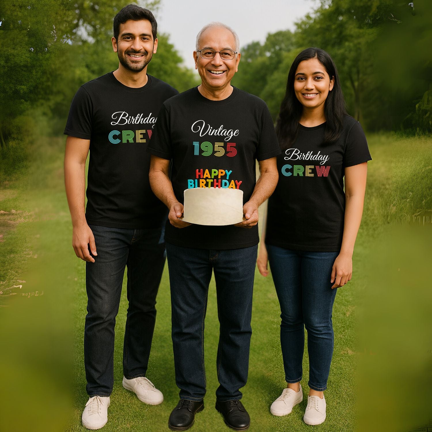 Birthday Crew of Vintage Birthday Party T-Shirt - T Bhai