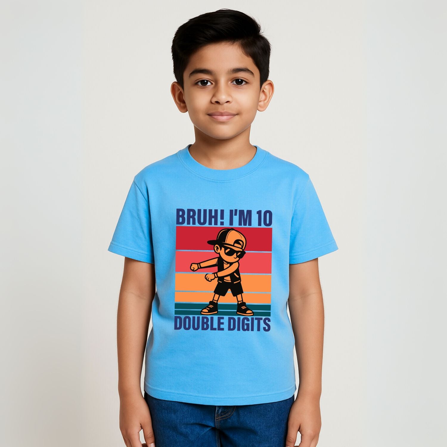 BRUH I'm 10 Double Digits | 10th Birthday T-Shirt - T Bhai