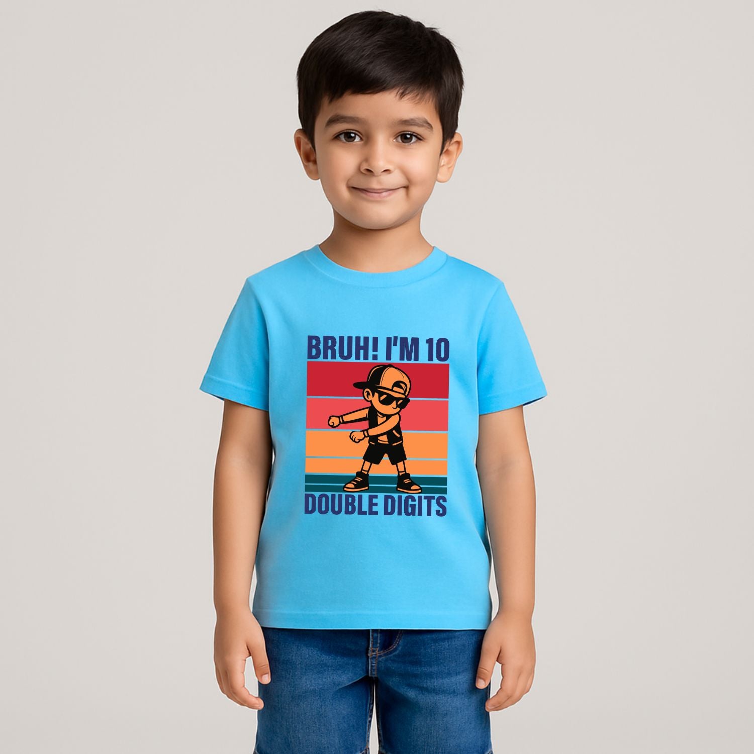 BRUH I'm 10 Double Digits | 10th Birthday T-Shirt - T Bhai