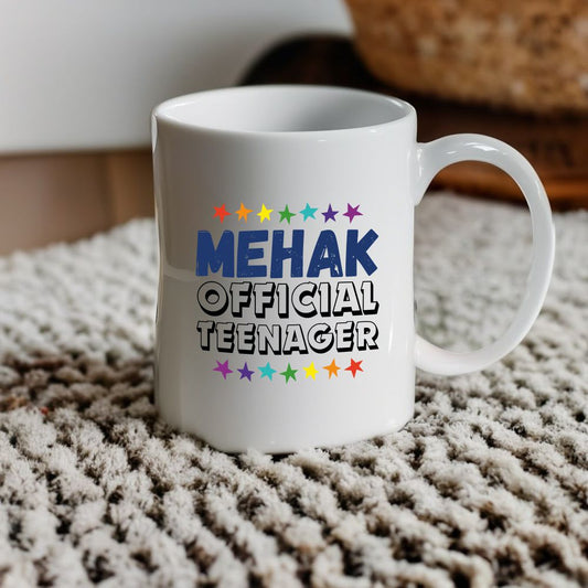 Custom Name Official Teenager White Coffee Mug - T Bhai