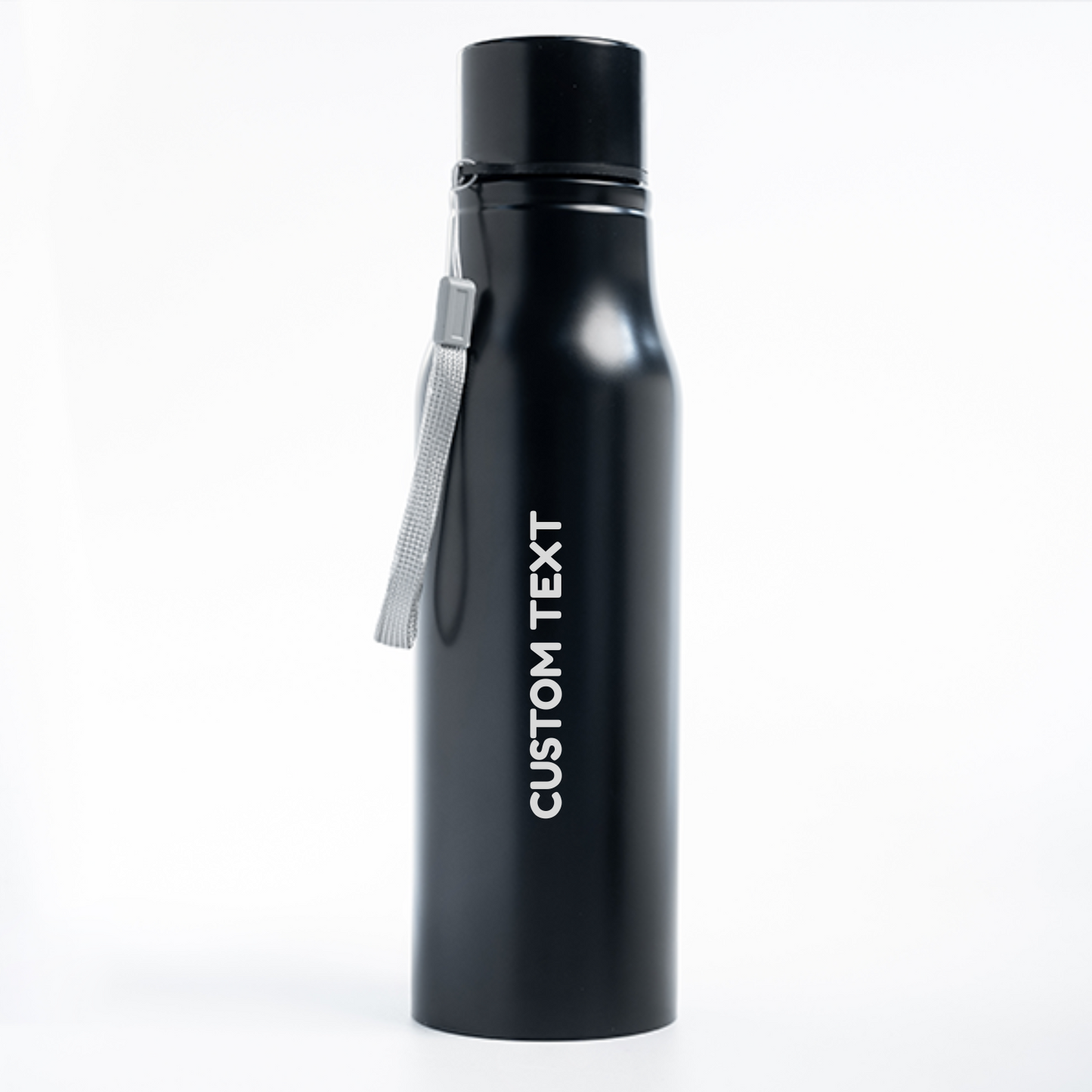 Steel Water Bottle | Black Color With Engraving - T Bhai