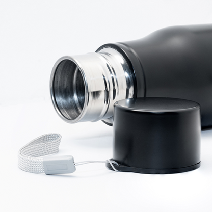 Steel Water Bottle | Black Color With Engraving - T Bhai