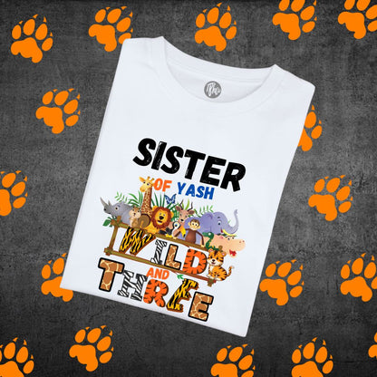 Sister of Wild and Three - Third Birthday Jungle Theme Family T-Shirts - T Bhai