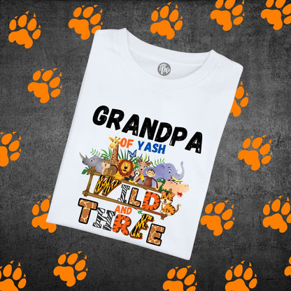 Grandpa of Wild and Three - Third Birthday Jungle Theme Family T-Shirts - T Bhai