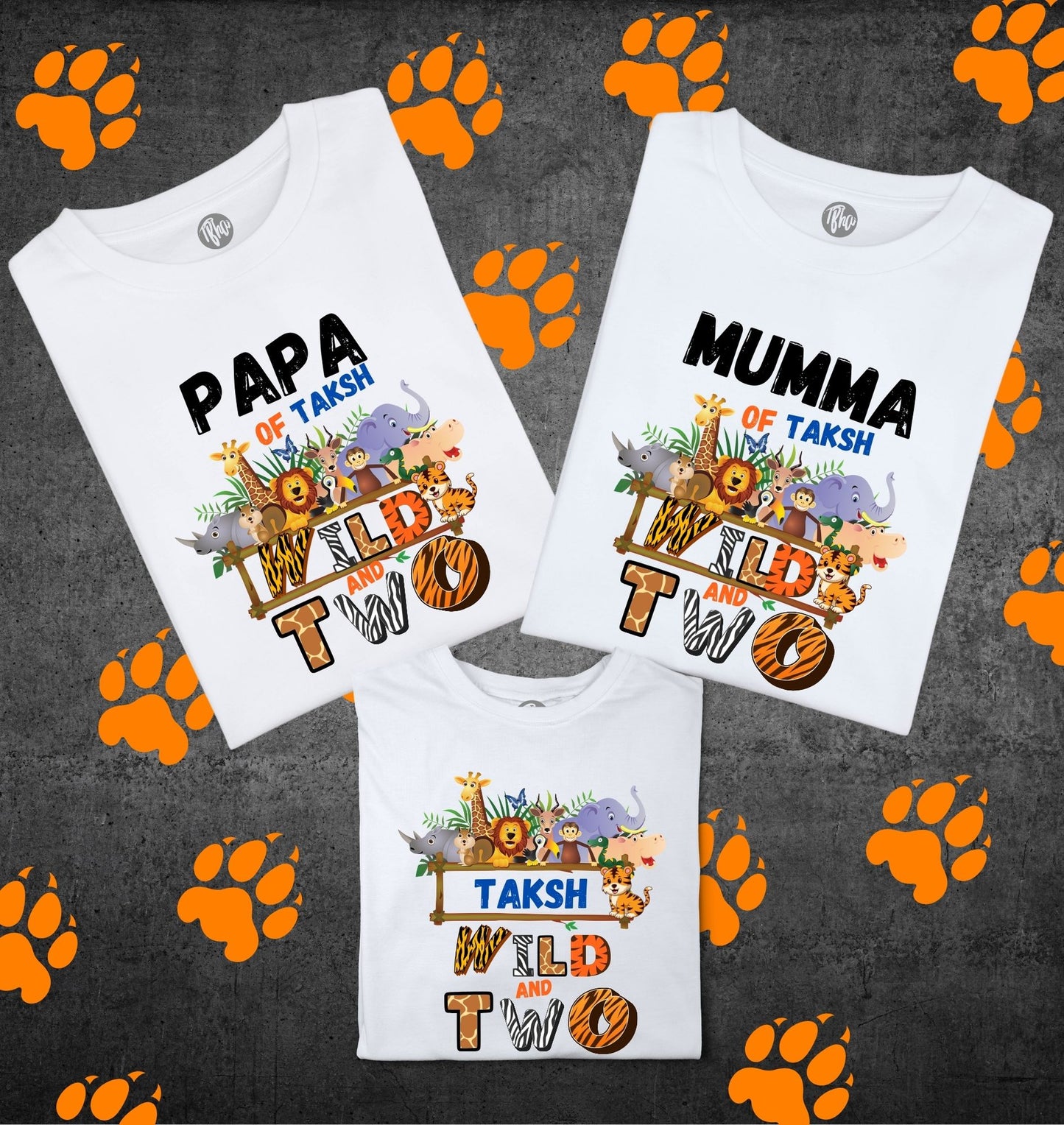 Personalized Wild and Two - Second Birthday Jungle Theme T-Shirts - T Bhai