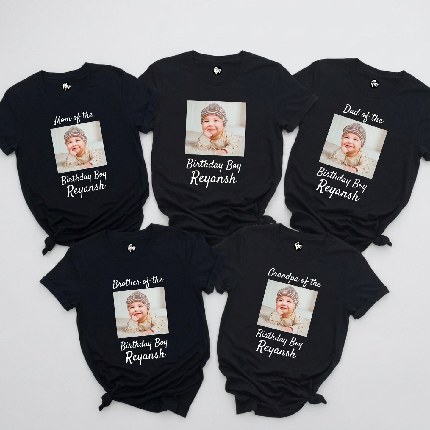 Custom Photo Print Birthday Crew T-Shirts