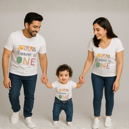 Personalized First Birthday Animal Theme Family T-Shirts