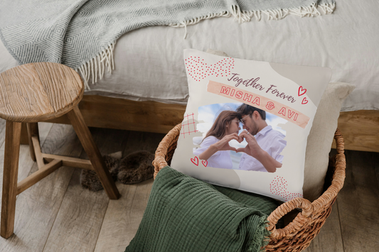 Forever Together Personalized Photo Print Cushion Cover - T Bhai