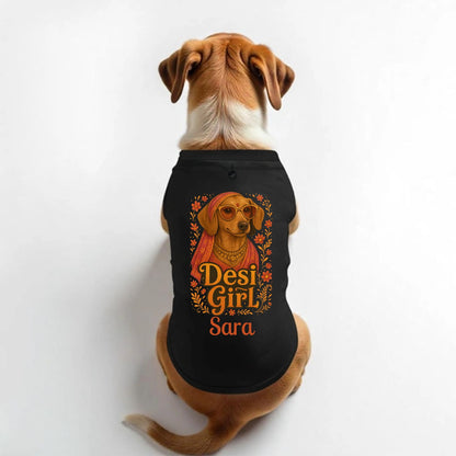 Desi Girl Custom Dog T-Shirt - T Bhai