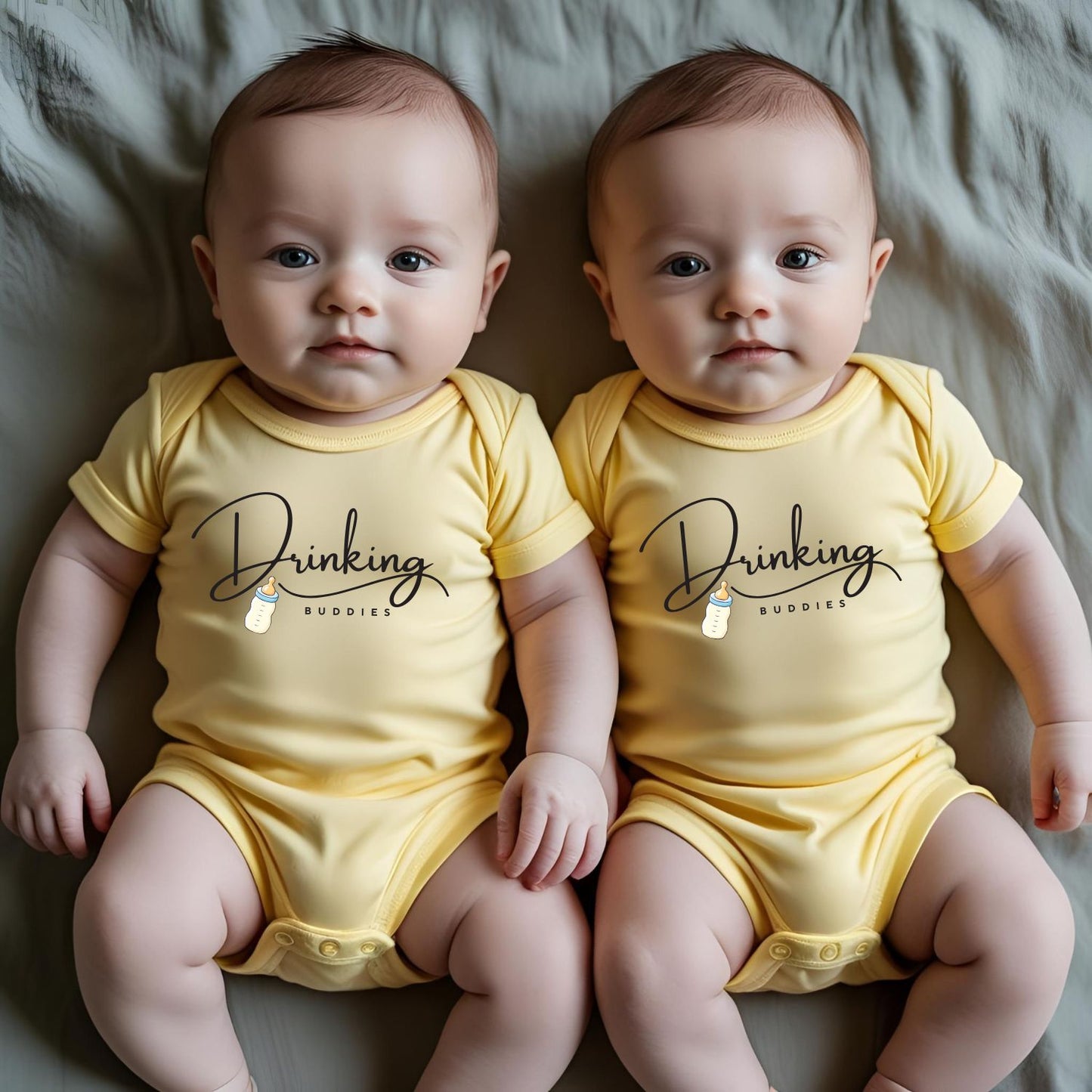 Drinking Buddies Twin Baby Onesies - T Bhai
