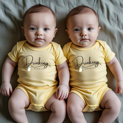 Drinking Buddies Twin Baby Onesies - T Bhai