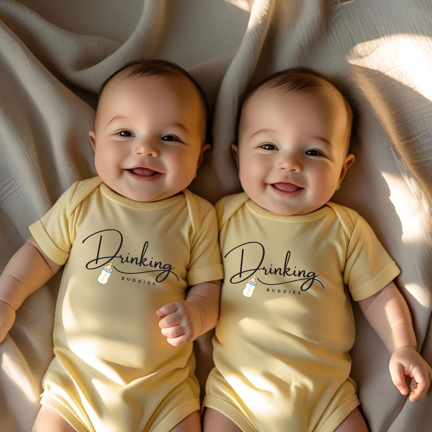 Drinking Buddies Twin Baby Onesies - T Bhai