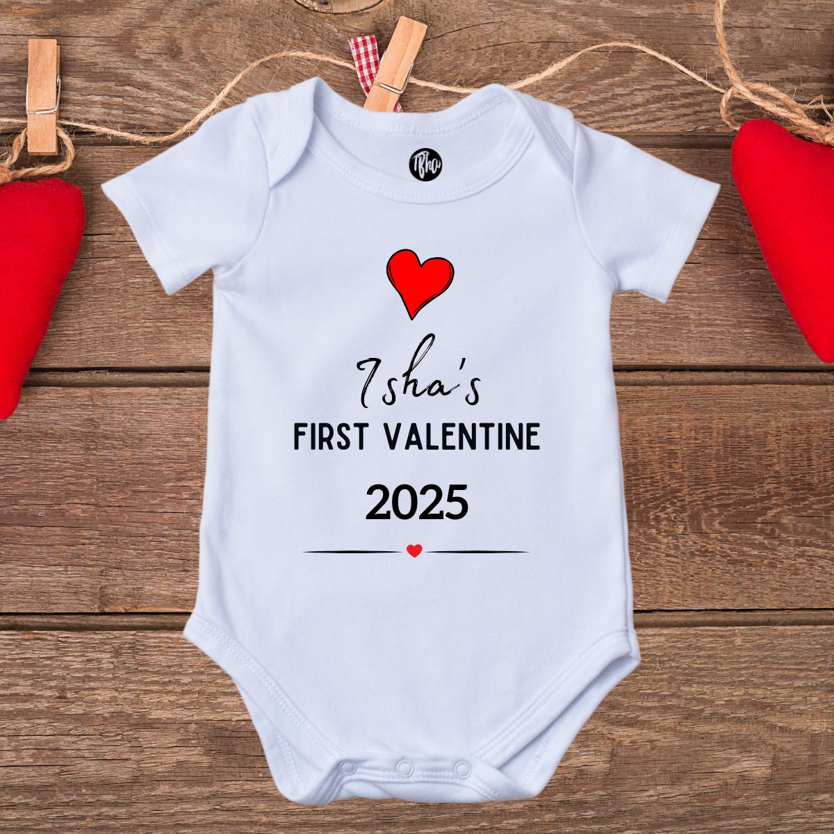 First Valentine Personalized Onesie for Babies 0-6 M Onesie (18