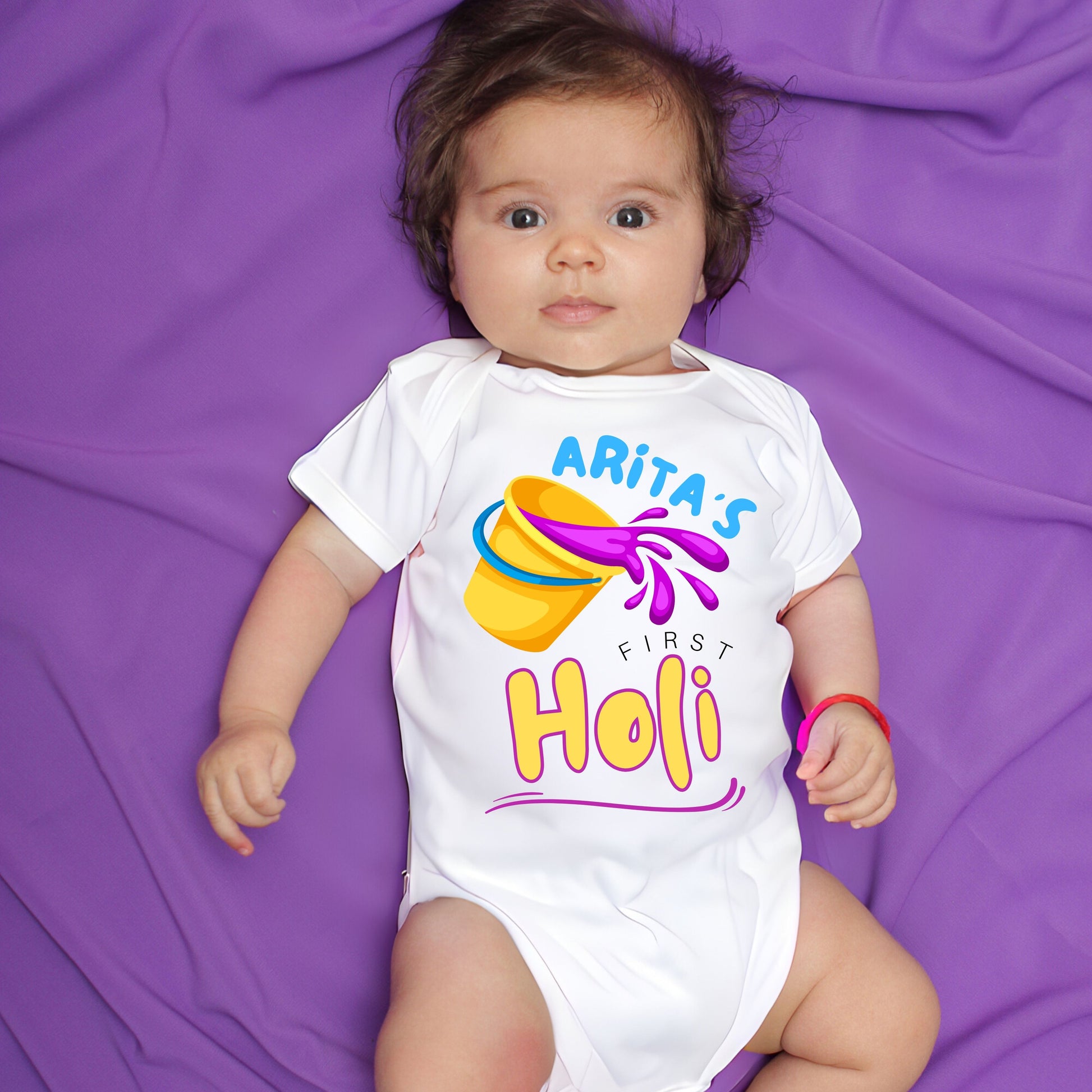 Customized First Holi Onesie for Babies exclusive at T Bhai