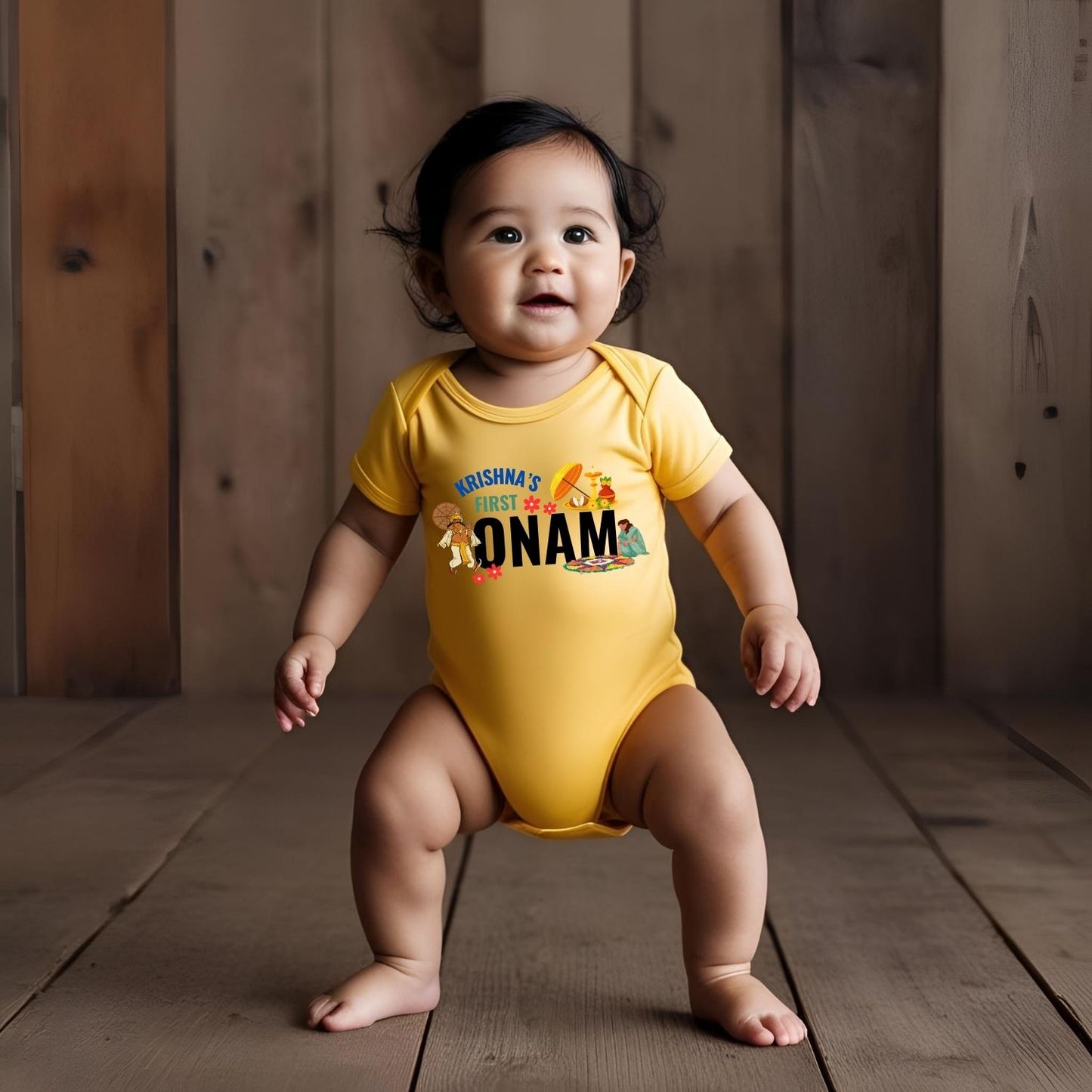Personalized First Onam Onesie - T Bhai
