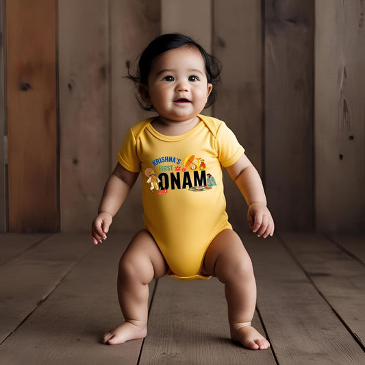 Personalized First Onam Onesie - T Bhai