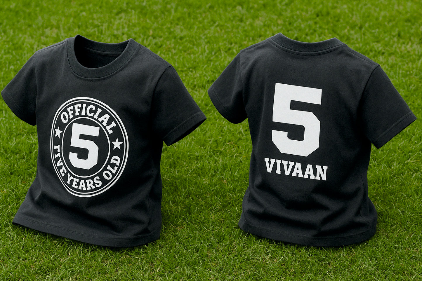 Official Five Year Old 5th Birthday T-Shirt | Pure Cotton Steel Grey T-Shirt