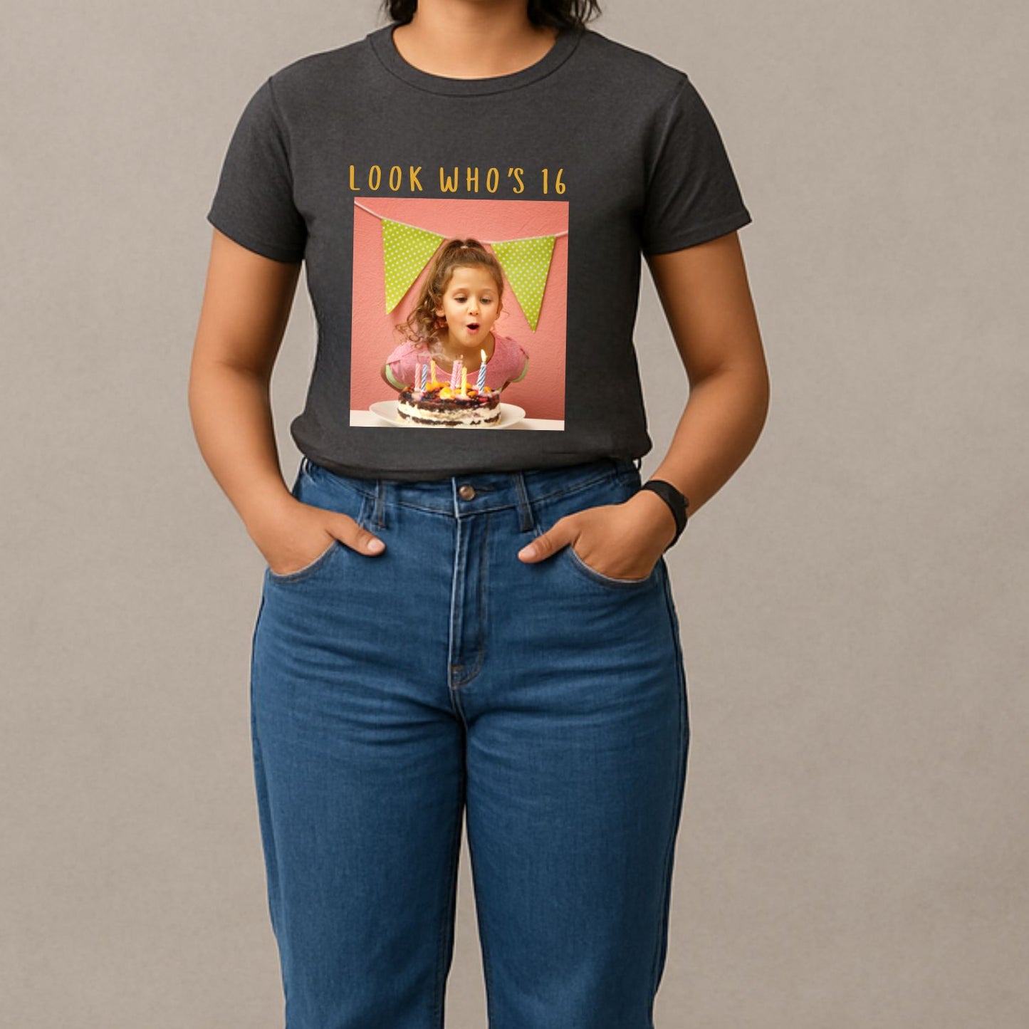 Custom "Look Who's 16" Photo Tee - Personalized 16th Birthday Shirt