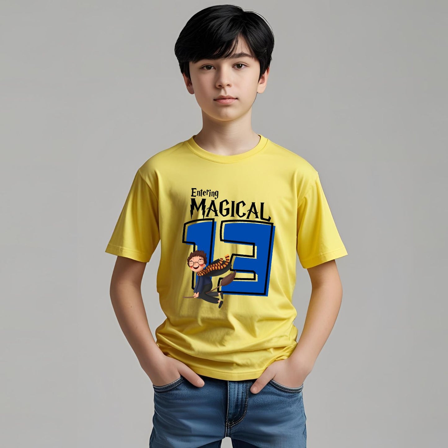 Entering Magical Thirteen | 13th Birthday Harry Potter Theme T-Shirt - T Bhai