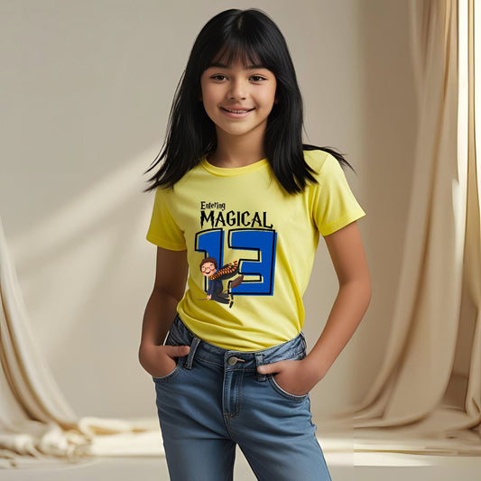 Entering Magical Thirteen | 13th Birthday Harry Potter Theme T-Shirt - T Bhai