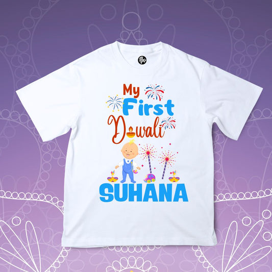 My First Diwali Personalized T-Shirt for Baby Boys & Baby Girls - T Bhai