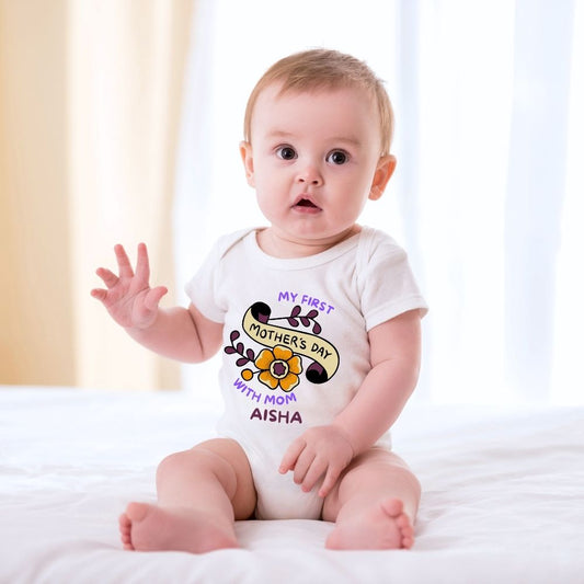 My First Mother's Day with Mom Personalized Onesie for Babies - T Bhai
