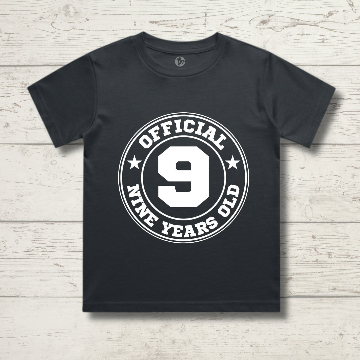 Official Nine Year Old | 9th Birthday Steel Grey T-Shirt