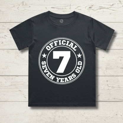 Official Seven Year Old 7th Birthday Steel Grey T-Shirt
