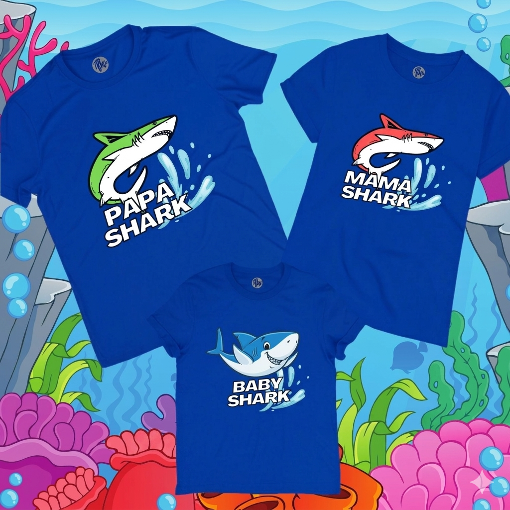 Papa Shark Mama Shark Baby Shark Family T-Shirts