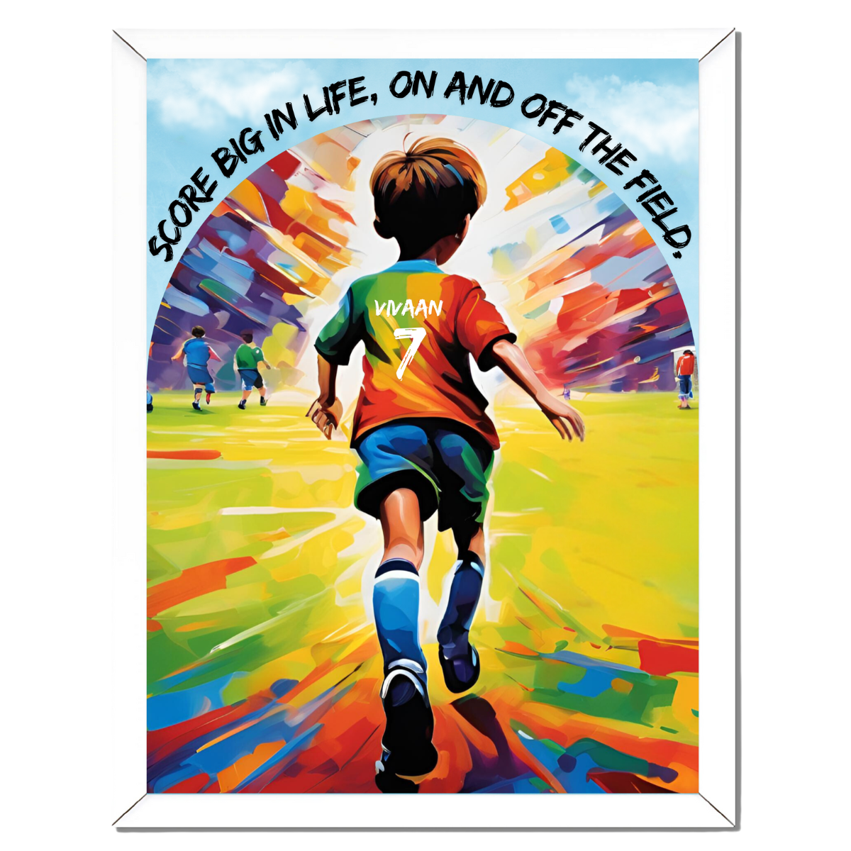 Personalized Motivational Football Player Framed Poster | Ideal Gift for Kids Who Love Football - T Bhai