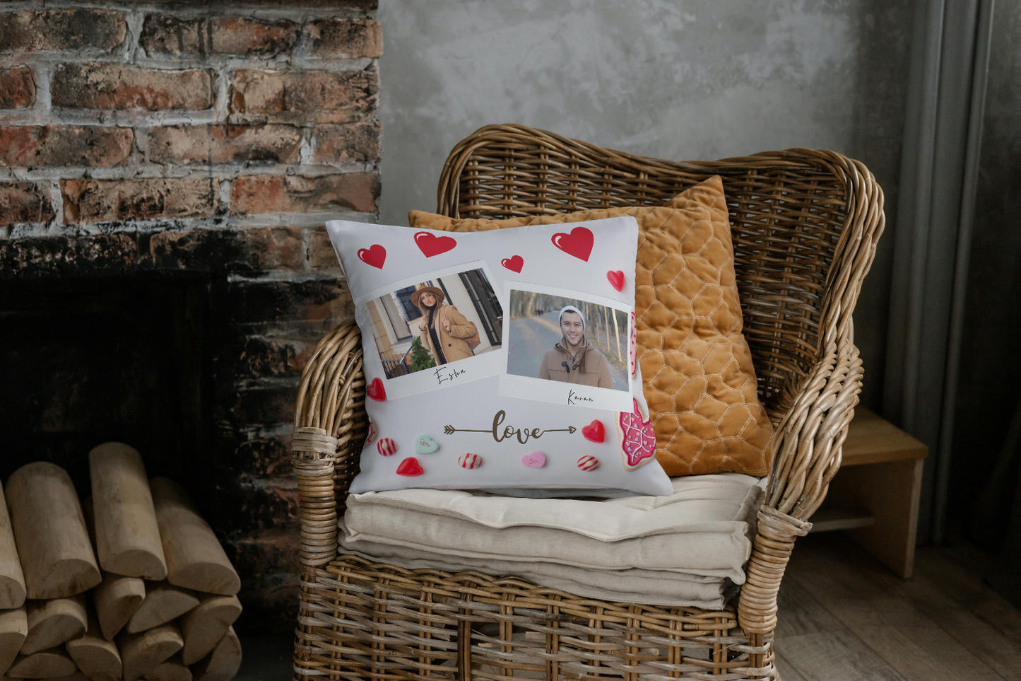 Custom Photo & Name Printed Cushion Cover - T Bhai