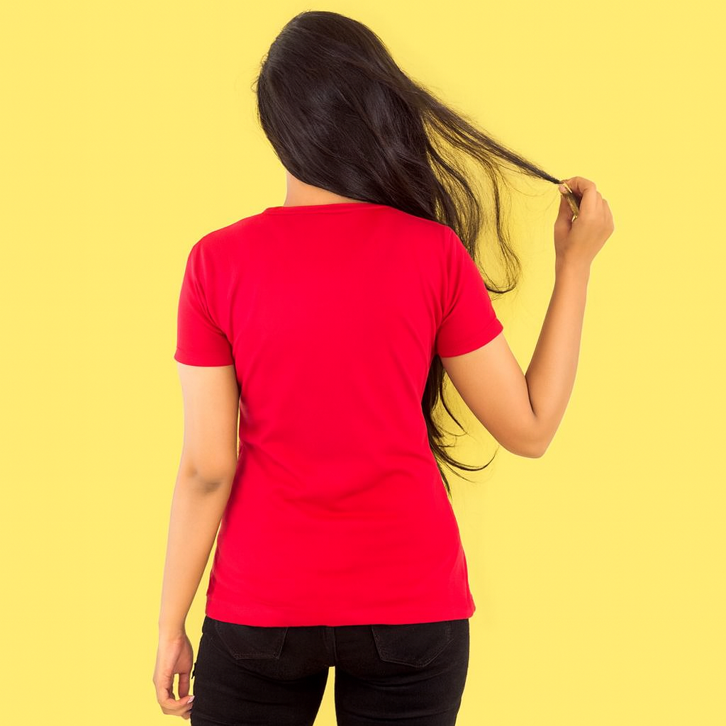 Women's Plain T-Shirt Red