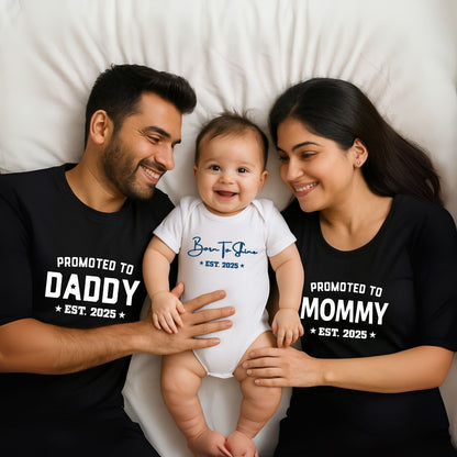 Promoted to Daddy, Mommy and Born to Shine Pregnancy T-Shirts - T Bhai