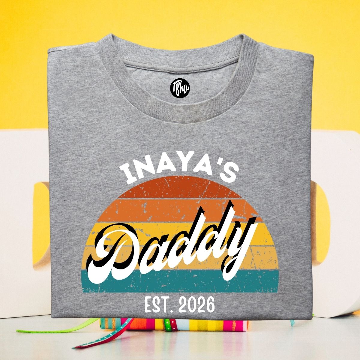 Promoted to Daddy Customised T-Shirt with Baby Name & Year