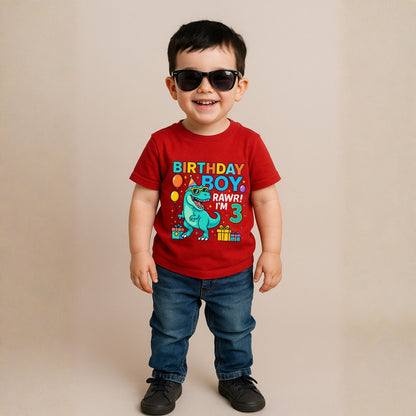 RAWR I'm 3 | Dino Theme 3rd Birthday T-Shirt for Birthday Boy