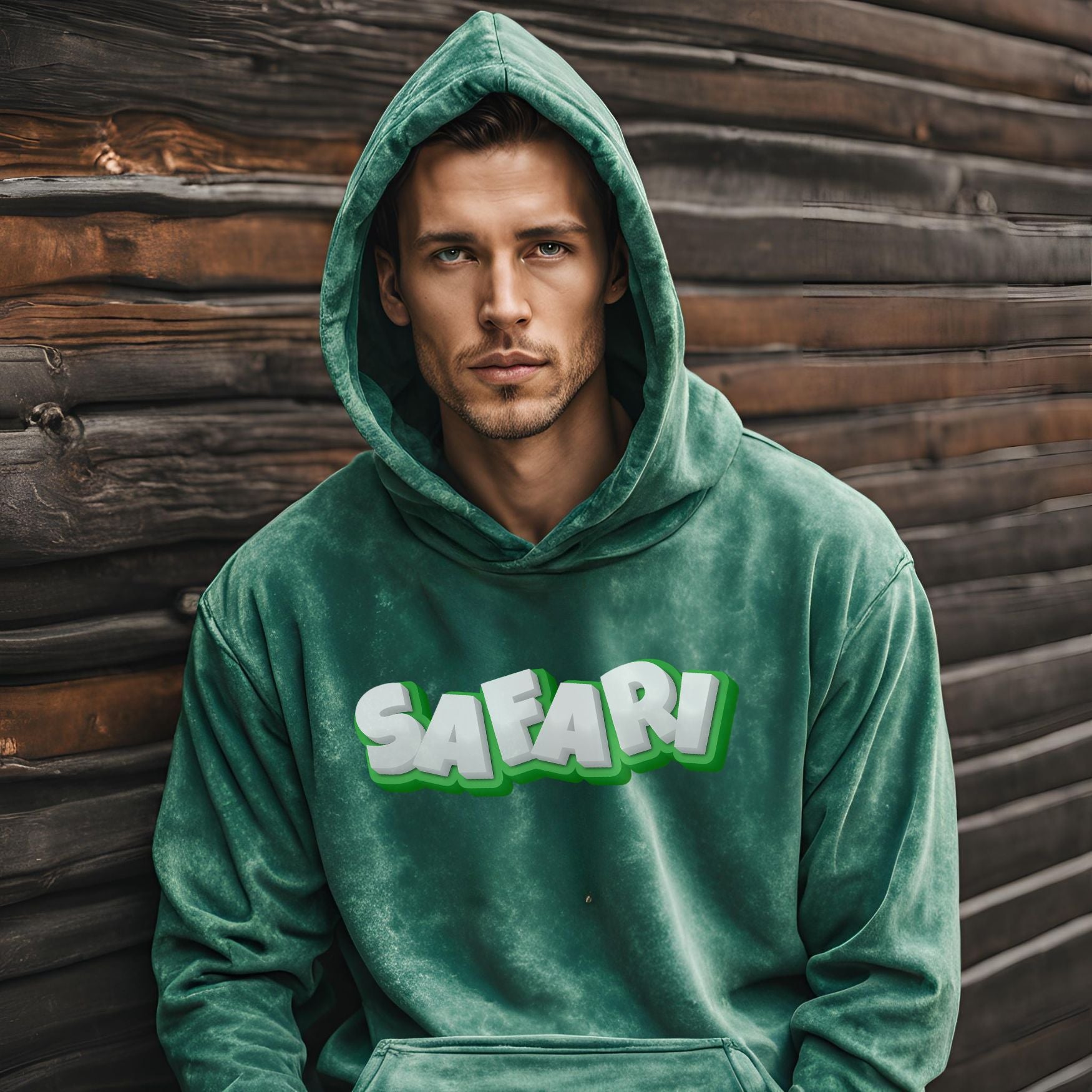 Safari Hoodie | Forest Green Unisex Acid Washed Hoodie - T Bhai