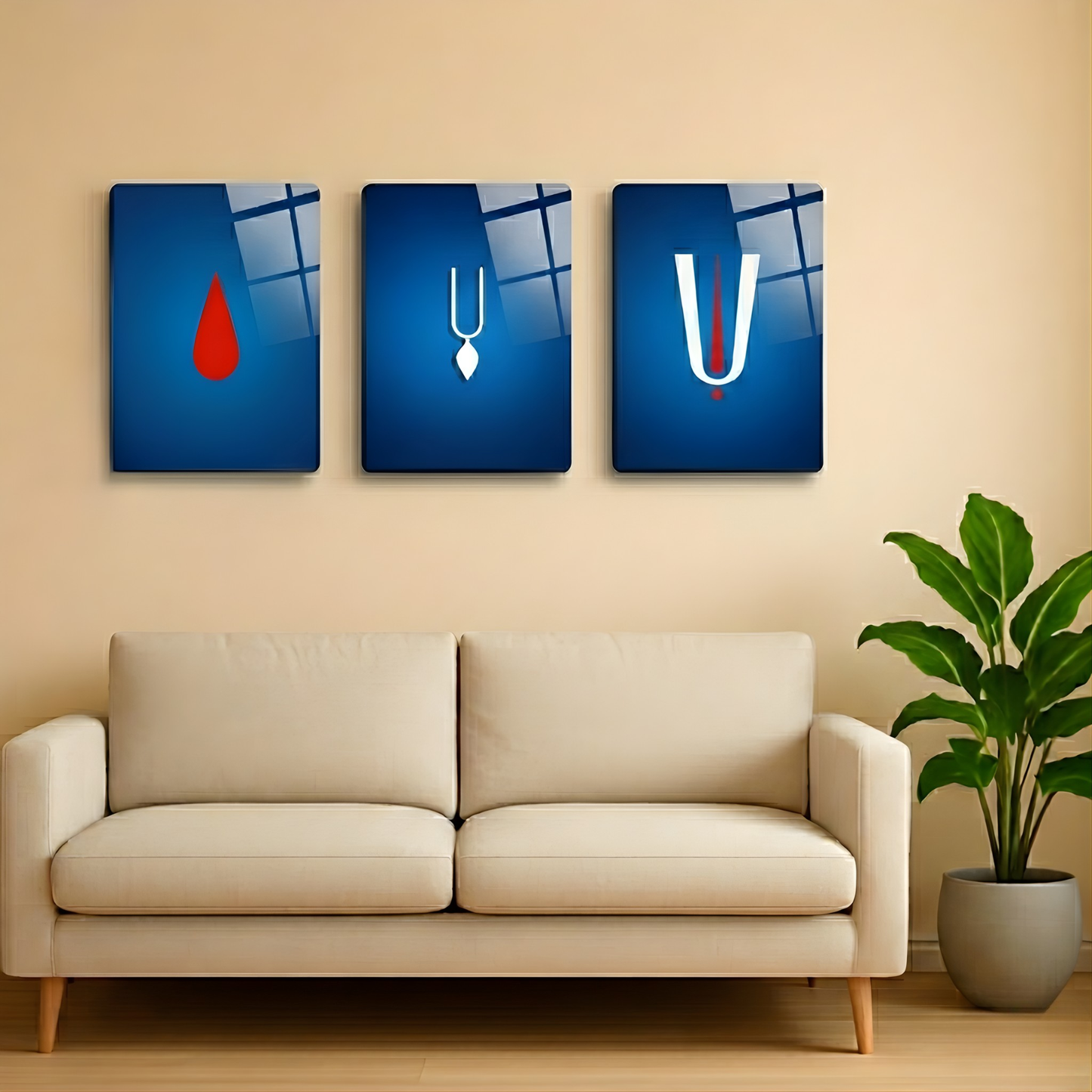 Lord Shiva, Vishnu & Krishna Tilak Set of 3 Posters | Spiritual Poster for Home Decor