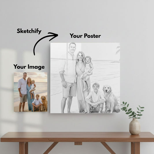 Sketchify Me – Custom Black & White Sketch Acrylic Wall Art