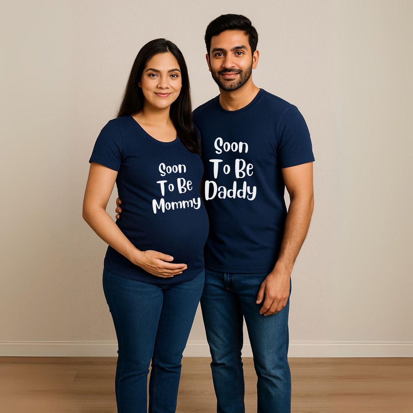 Soon to be Mommy Soon to be Daddy Pregnancy Announcement T-Shirts for Mom & Dad to be - T Bhai