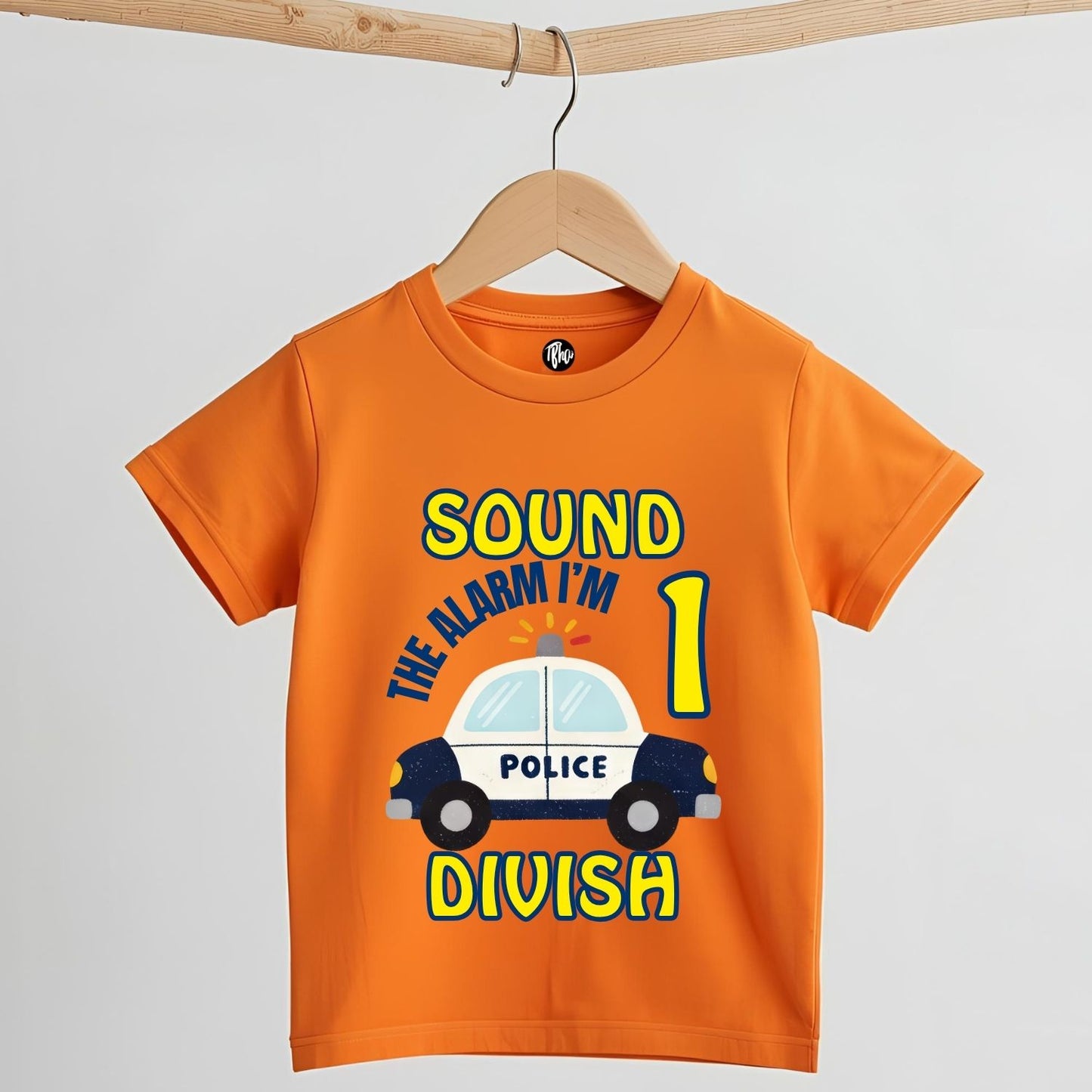 Sound the Alarm I’m 1 | Personalized Police Car 1st Birthday T-Shirt