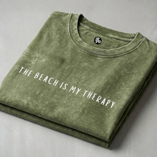 The Beach is My Therapy Acid Wash Oversized T-Shirt