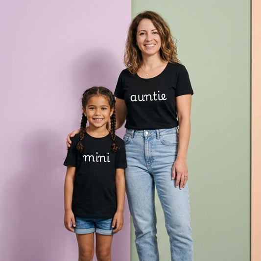 Auntie & Mini Matching T-Shirts – Cute Aunt and Niece Outfit