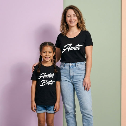 Auntie & Auntie's Bestie Matching T-Shirts for Aunt & Niece