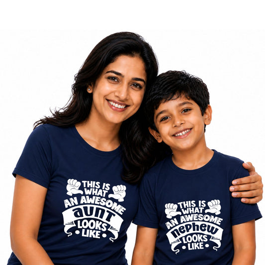Awesome Aunt & Awesome Nephew Matching T-Shirts for Family