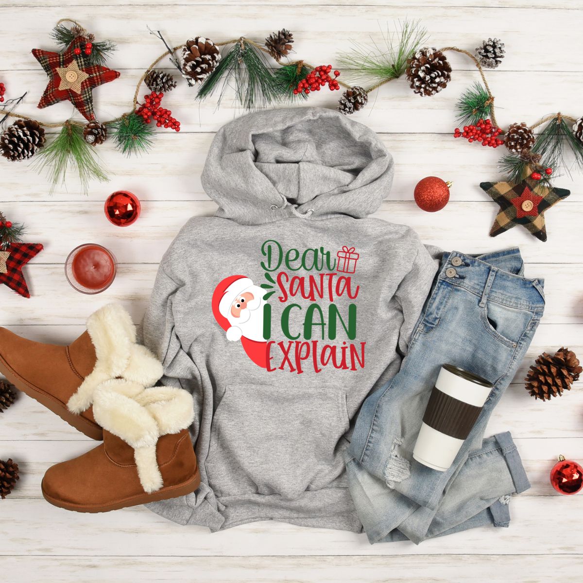 Dear Santa I Can Explain Unisex Christmas Hoodies for Kids and Adults - T Bhai